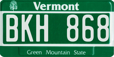 VT license plate BKH868