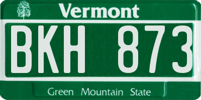 VT license plate BKH873