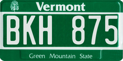 VT license plate BKH875