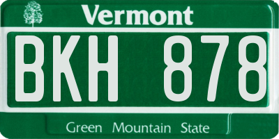 VT license plate BKH878