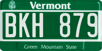 VT license plate BKH879