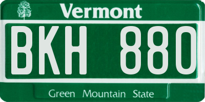 VT license plate BKH880