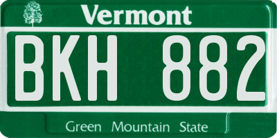 VT license plate BKH882