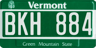 VT license plate BKH884