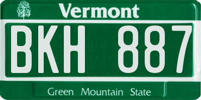 VT license plate BKH887