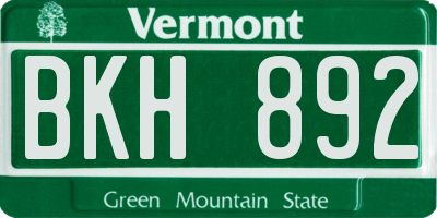 VT license plate BKH892