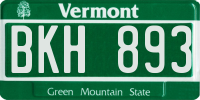 VT license plate BKH893