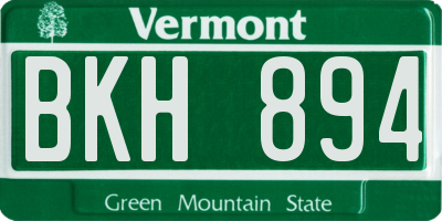 VT license plate BKH894