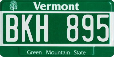 VT license plate BKH895