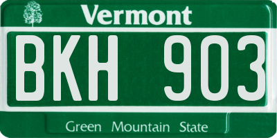 VT license plate BKH903