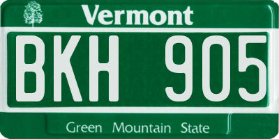 VT license plate BKH905