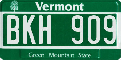 VT license plate BKH909