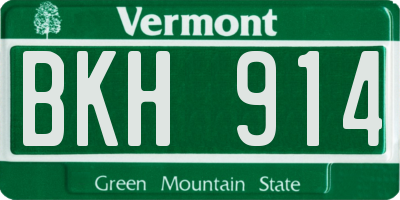 VT license plate BKH914