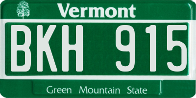 VT license plate BKH915