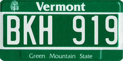 VT license plate BKH919