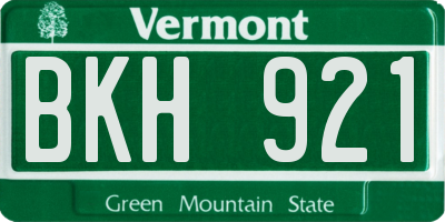 VT license plate BKH921