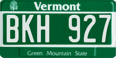 VT license plate BKH927