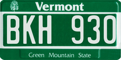 VT license plate BKH930