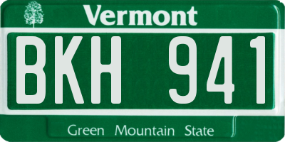 VT license plate BKH941