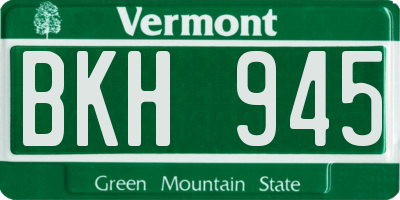 VT license plate BKH945