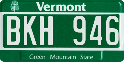 VT license plate BKH946