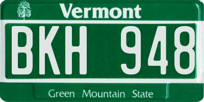 VT license plate BKH948