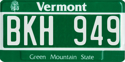 VT license plate BKH949