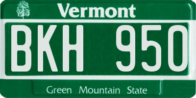 VT license plate BKH950
