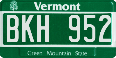 VT license plate BKH952