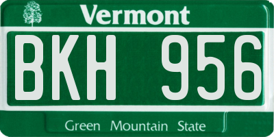 VT license plate BKH956