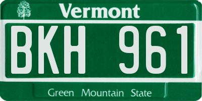 VT license plate BKH961