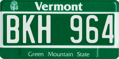 VT license plate BKH964