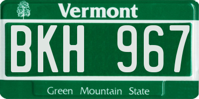 VT license plate BKH967