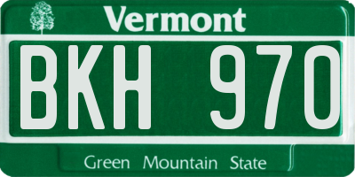 VT license plate BKH970
