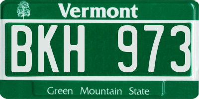 VT license plate BKH973