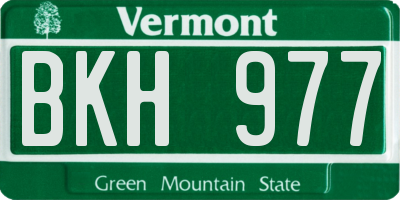 VT license plate BKH977