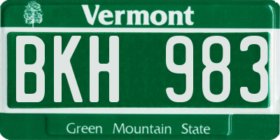 VT license plate BKH983
