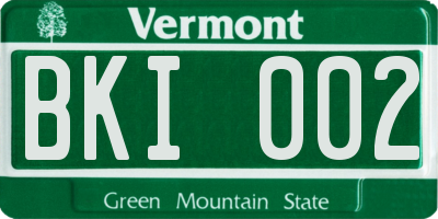 VT license plate BKI002