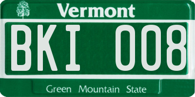 VT license plate BKI008