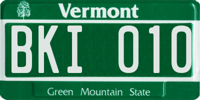 VT license plate BKI010
