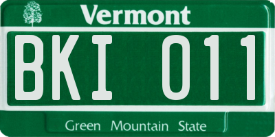 VT license plate BKI011