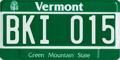 VT license plate BKI015