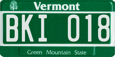 VT license plate BKI018