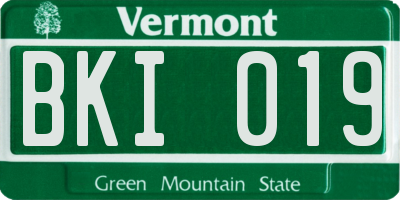 VT license plate BKI019