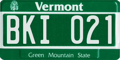 VT license plate BKI021