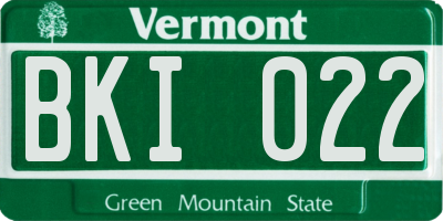 VT license plate BKI022