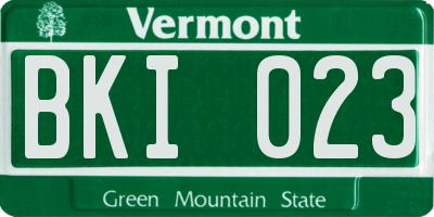 VT license plate BKI023