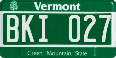 VT license plate BKI027