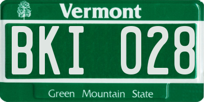 VT license plate BKI028