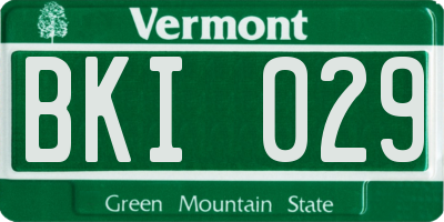 VT license plate BKI029